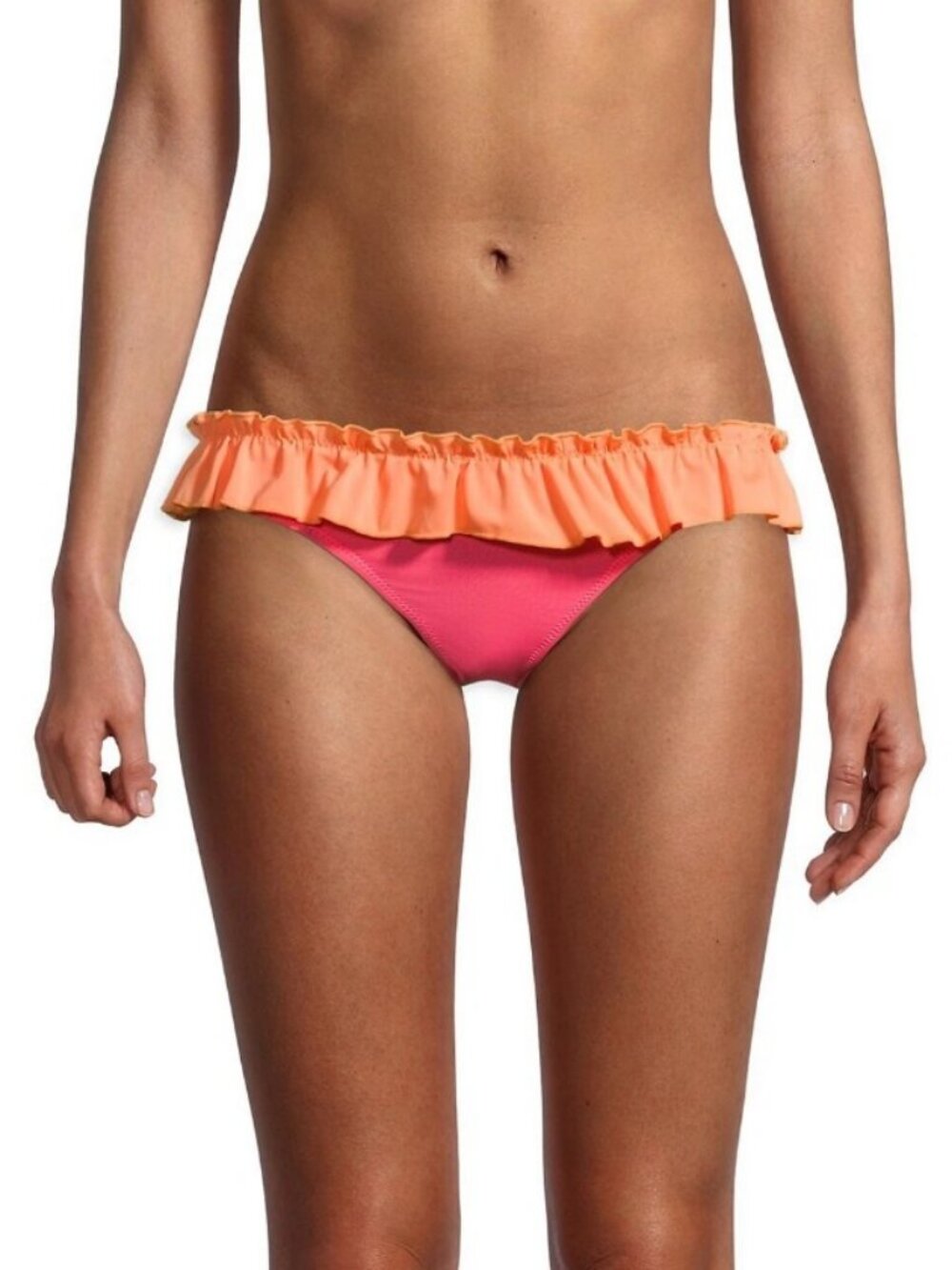 NWT Anthropologie Kaia Colorblocked Ruffled Bikini Bottoms S